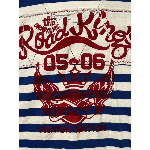 Parish Nation Polo Shirt Mens XL Blue Stripe Short Sleeve Road King - Picture 4 of 9